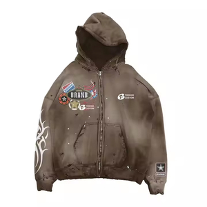 Sweat à capuche en molleton sérigraphié avec broderie et logo personnalisé pour hommes et femmes top ventes de haute qualité 100% coton surdimensionné - Product Image 3