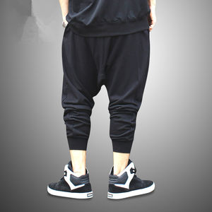 Pantalones holgados informales sin decoración para hombre, pantalón de mezcla de algodón personalizado, Color sólido, sin entrepierna - Product Image 4