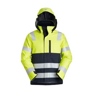 2025 último diseño Hi Vis chaqueta de trabajo para hombres cómoda ropa de trabajo de seguridad reflectante con cierre de cremallera para el invierno - Product Image 6
