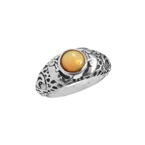 Anillo con bisel de Plata de Ley 925 para mujer, Ópalo de fuego, chapado en rodio, estilo bohemio, anillos clásicos para fiesta de cumpleaños de aniversario de boda - Product Image 4