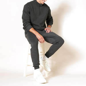 Sudadera con Capucha de Invierno para Hombre, Corte Regular, Cuello Redondo, Media Cremallera, 100% Algodón, Ecológica, Transpirable, Venta al Por Mayor - Product Image 5