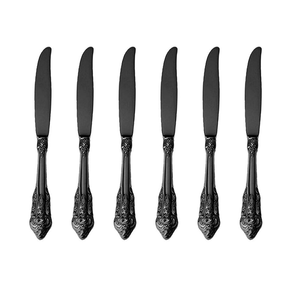 Juego de cubiertos de acero negro mate de acero con espejo, cubiertos adecuados para restaurante, Hotel, cuchara para servir cena de boda - Product Image 3