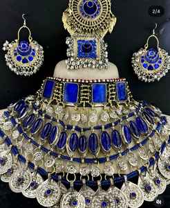 JUEGOS DE GARGANTILLA Y PENDIENTES DE JOYERÍA AFGHANI JOYERÍA DE ALTA CALIDAD HECHA A MANO CON HERMOSO COLLAR PARA MUJER OEM DE AA IMPEX - Product Image 4