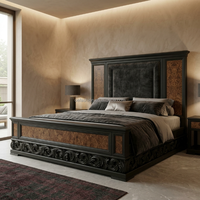 Ensemble de canapés en bois de palissandre néoclassique sur mesure avec base sculptée et table basse pour projets de villas et d'hôtels de luxe