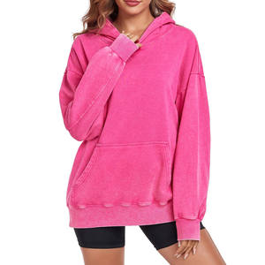 Sweats à capuche délavés pour femmes Vintage Heavyweight 100% Cotton Acid Washed Hoodies For Man Oversized Unisex Full Sleeve Length Hoodies - Product Image 2