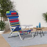 Chaise de plage pliante à suspension 4 positions avec lacets, en acier inoxydable, design moderne, multicolore, sac à dos, mobilier de jardin extérieur