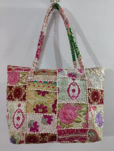 Bolso de mano étnico de cuero hecho a mano, bolso de hombro de retazos tribales a la moda, dos correas, precio al por mayor, parche de tela hecho a mano, trabajo - Product Image 6