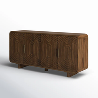 Buffet en bois de manguier massif Portes en cuivre antique Dernière conception pour la maison Bar Ferme Salle à manger Salle de bain Chambre à coucher Hôpital École