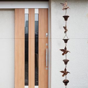 Chaîne de pluie en métal avec tasses de lotus artisanales pour la décoration extérieure et le drainage efficace de l'eau de pluie - Product Image 6