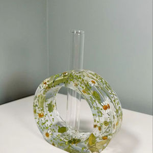 Cadre photo rectangulaire créatif fait à la main en os de buffle durable, diffuseur d'arômes, fleur hydroponique, style moderne minimaliste HF - Product Image 1