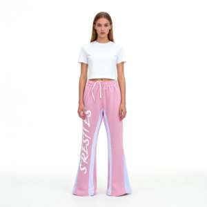 Pantalons de survêtement décontractés pour hommes, légers, en polaire, évasés, d'hiver, à jambes larges, avec impression personnalisée, tendance - Product Image 3