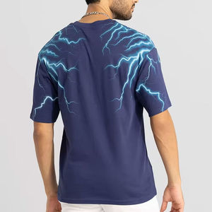 2025 cuello redondo al por mayor presupuesto amigable hombres cuello en V pantalla impresa camiseta nueva apariencia traje de moda hombres pantalla impresa camiseta - Product Image 2