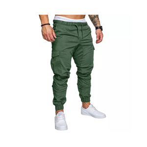 Men's Casual Cargo Pants High Waist Elastic Drawstring Multiple Pockets <b>Canvas</b> Jogger Lightweight Quick Dry Breathable Winter - Product Image 5