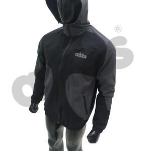 Chaqueta de lluvia de otoño informal para hombre, impermeable, de poliéster, capucha a prueba de viento, cierre de cremallera, bolsillo estampado lavado, tarifa al por mayor - Product Image 2