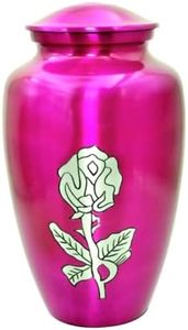 Urnas de cremación de aluminio de lujo hechas a mano con rosas, caja para adultos, urnas de recuerdo, funeral para cenizas - Product Image 6