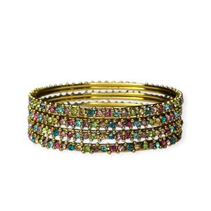 Designer <b>Gold</b> <b>Plated</b> Geometric Trendy Multi-Color Pearl <b>Bangles</b> for Anniversary at Wholesale Price for Global Export - Product Image 3