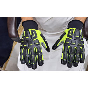 Guantes mecánicos de cuero de grano de vaca reforzados de alta resistencia, resistentes a impactos, TPR, inyección de calor, trabajo, seguridad transpirable a prueba de fuego - Product Image 1