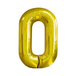 Palloncini Numero Oro Party Love 80cm Numero 0 Confezione da 12 Pezzi - Product Image 2