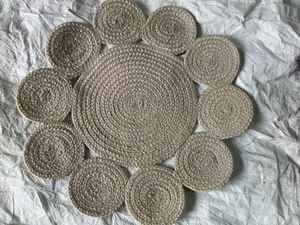 Sous-plats en corde de coton tressée, motif floral, écologiques, modernes, antidérapants, design TIKKI, pour mariage, banquet et maison - Product Image 2