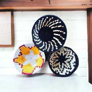 Juego de 4 cestas de mimbre para colgar en la pared hechas a mano de la mejor calidad, hierba Sabai, decoración de pared de mimbre tejida a mano para sala de estar - Product Image 5