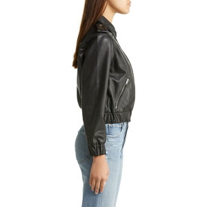 MOQ bajo Chaquetas de cuero con cremallera Vintage para mujer Venta caliente Diseño personalizado Chaqueta de cuero cálida para mujer - Product Image 3
