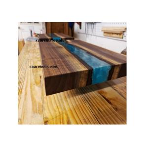 Conception en résine personnalisé organique boucher carré cuisine naturel planches de cuisson Acacia bois fin Grain planche à découper en bois - Product Image 1