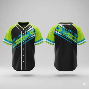 Uniformes de baseball unisexes de qualité supérieure, imprimés, 100% polyester, séchage rapide, respirant, col en V, avec couleurs et broderies personnalisées - Product Image 2