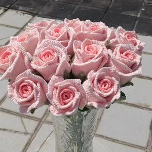 Wholesale Handmade Crocheted Rose Bouquet Crochet Bubble Rose Crocheted Bouquet <b>Artificial</b> <b>Flower</b> Gift Valentine's Day - Product Image 3