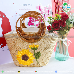 กระเป๋าผักตบชวาทำมือสุดหรูสำหรับการเดินทางหรือกิจกรรมยามว่าง - Product Image 3