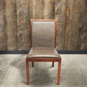 High-back dining <b>chair</b> Solid walnut <b>wood</b> Upholster Italian Cowhide leather Rustic style Durable hardwood |CASIMI - Product Image 4