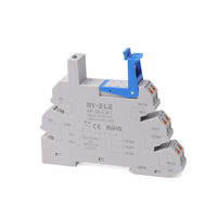 RY-ELE 41F-2Z-C4-1 Socle de relais miniature à enfoncement fin 16A 250VAC Bipolaire 2CO Bloc d'interface de relais étanche pour rail DIN