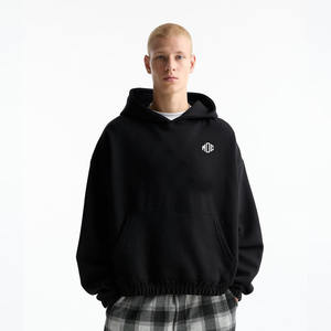 เสื้อฮู้ดสีดำสำหรับผู้ชายและ100% แบบสวมหัวผ้ายืดหยุ่นได้สำหรับใส่ได้ทั้งชายและหญิง - Product Image 1