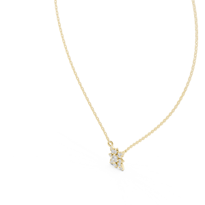 Colgante de Diamante Cultivado en Laboratorio con Corte Redondo, Oro Amarillo de 14K/18K, Collar con Diseño Floral, DEF VVS, Joyería Fina Clásica para Uso Diario, ODM - Product Image 4
