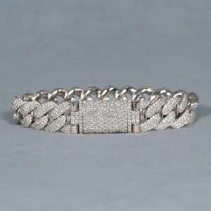 High Quality Silver <b>Bracelet</b> for 15mm <b>Man</b> Handmade Fine Jewelry Adjustable Cuban Link Chain <b>Bracelet</b> 925 Sterling Silver - Product Image 1