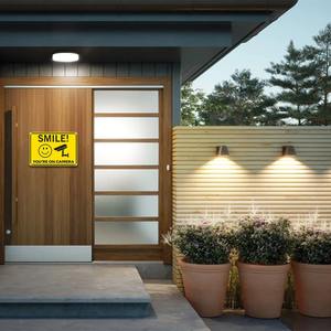 Autocollant de sécurité industriel en aluminium rectangulaire « Souriez, vous êtes en caméra », résistant à la décoloration, 10x7, panneau d'avertissement de sécurité, vente chaude - Product Image 4