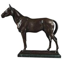Escultura de caballo de bronce de mediados de siglo, objeto de mesa, artículo decorativo Interior, estatuilla de caballo sólido de Metal, estatua para decoración del hogar