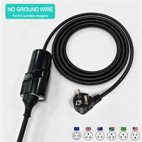 Adaptateur de mise à la terre pour chargeur de VE 16A 3.6kW, solution sans mise à la terre avec câble de 3m pour la maison et la recharge temporaire