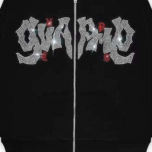 Sudadera con Pedrería para Hombre de Alta Calidad, Ligera, de Color Sólido, el Mejor Material, Ropa Urbana - Product Image 5