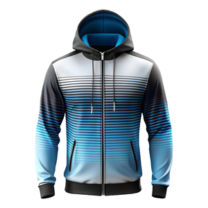 Sudadera con capucha y cremallera estampada de talla grande para hombre, de punto a la moda, 100% poliéster, para invierno, para correr al aire libre, Digital - Product Image 3