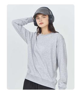 เสื้อสเวตเตอร์คอกลมทรงหลวมสำหรับผู้หญิงเสื้อมีฮู้ดแขนยาวผ้าโพลีเอสเตอร์ผ้าสแปนเด็กซ์ - Product Image 5