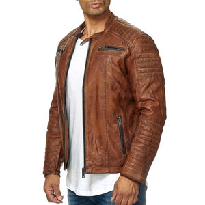 2024 Latest Design Fashion Wear Full Sleeve Leather Jackets Top Quality Casual <b>Zipper</b> Plain Color Men Leather Jacket <b>for</b> <b>Sale</b> - Product Image 2