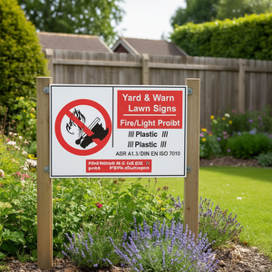 Yard & Lawn Sign <b>Fire</b>/Light Prohibited #### Plastic #### ASR A1.3/DIN EN ISO 7010 - Product Image 3