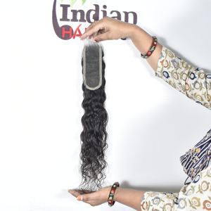 Cheveux humains indiens Remy non traités, alignés sur les cuticules, ondulés HD, prix de gros, extensions de tissage en dentelle naturelle sans nœuds, par Export - Product Image 1