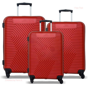Sturdy 3-Piece Lightweight Luggage Set 4-<b>Wheel</b> Spinner Waterproof EVA ABS <b>PC</b> Aluminum Frame Polyester for Airport Use Made India - Product Image 1