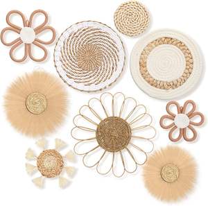 Ensemble de décoration murale artisanale soleil et nuage en rotin et jonc de mer pour chambres d'enfants, salles de jeux et décoration intérieure - Product Image 5