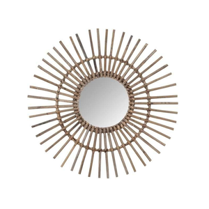 Miroir en rotin naturel tendance 100% avec un design simple pour une utilisation esthétique de la maison calme et terreuse pour décorer la maison du Vietnam - Product Image 4