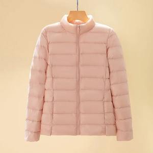Abrigo de invierno con cremallera de color sólido, chaqueta informal acolchada de manga larga con cuello levantado, cárdigan grueso de lona para uso en exteriores, mantiene el calor - Product Image 3
