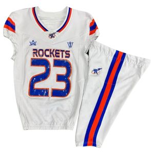 Jersey de fútbol americano personalizado cosido en blanco Conjuntos de fútbol transpirable Jersey de práctica Uniforme de fútbol americano - Product Image 2