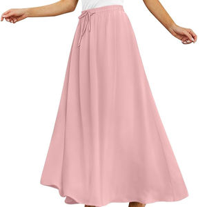กระโปรงยาวของผู้หญิงระบายอากาศได้ดีสีพื้น - Product Image 6