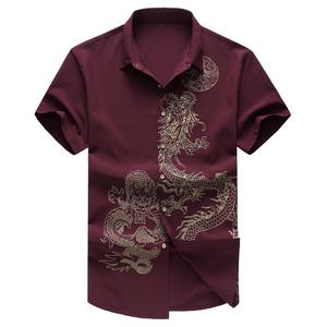 เสื้อโพลีเอสเตอร์ชายหาดของผู้ชายสำหรับฤดูร้อนเสื้อพิมพ์ลายดอกไม้มีปกแขนสั้นปกพิมพ์ลาย - Product Image 1